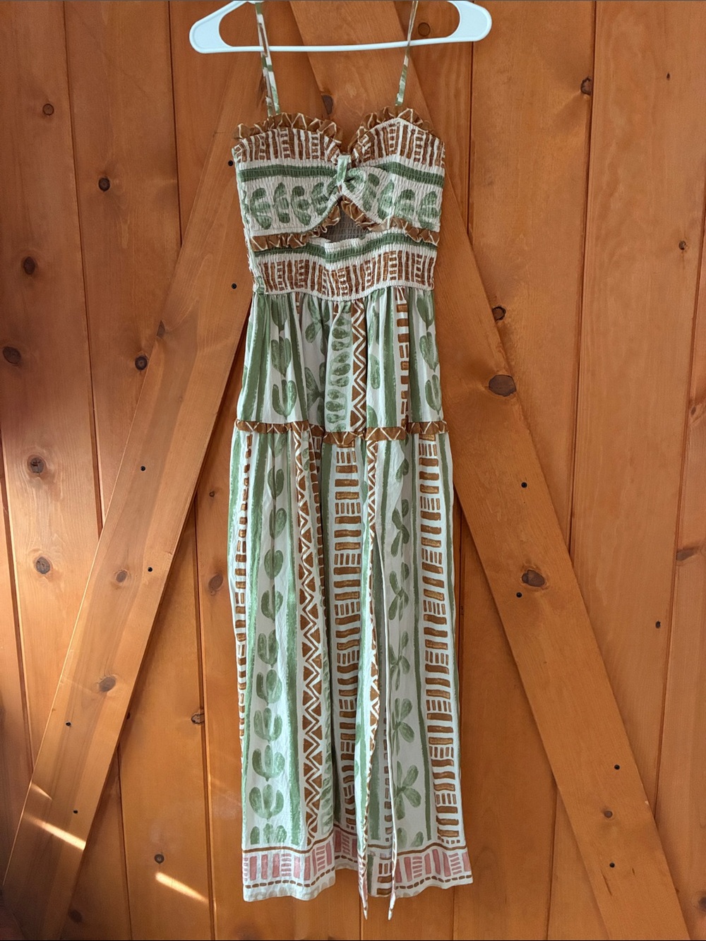 Dress Forum Green Patterned Tiered Sundress